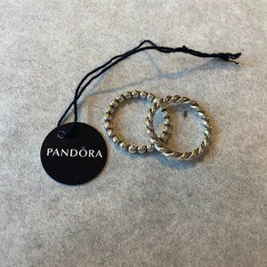 PANDORA SS Bead and Rope Rings